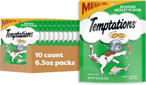 Temptations Classic Crunchy and Soft Cat Treats Seafood Medley Flavor, 30 oz. Tub - Image 27