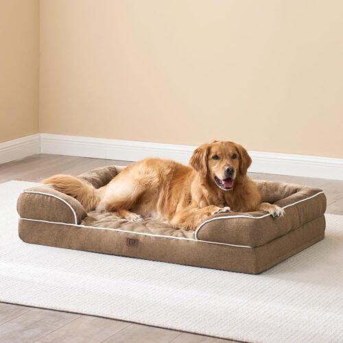 EHEYCIGA Orthopedic Dog Beds for Extra Large Dogs, Waterproof Memory Foam XL Pet Bed with Sides, Non-Slip and Egg-Crate Foam Big Dog Couch Bed with Washable Removable Cover, Grey - Image 237