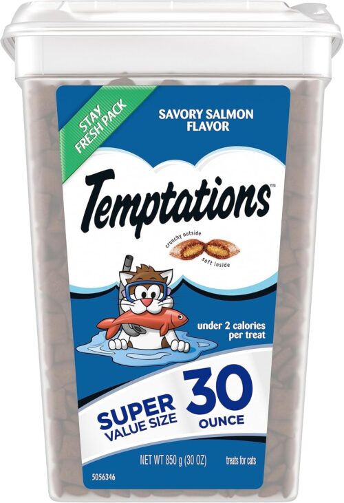 Temptations Classic Crunchy and Soft Cat Treats Seafood Medley Flavor, 30 oz. Tub - Image 75