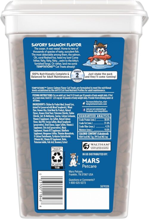 Temptations Classic Crunchy and Soft Cat Treats Seafood Medley Flavor, 30 oz. Tub - Image 76