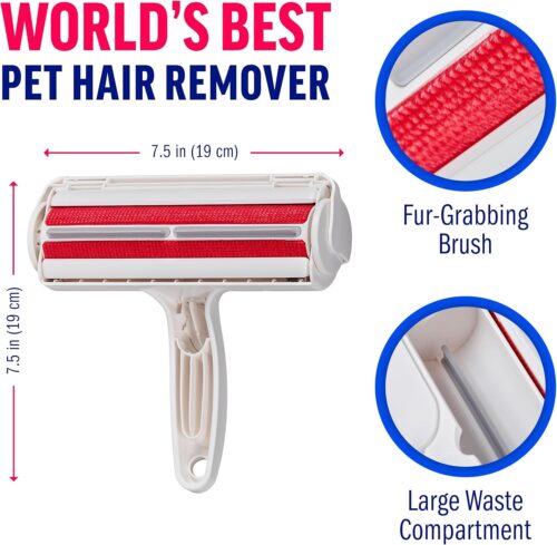 Chom Chom Roller Pet Hair Remover and Reusable Lint Roller - ChomChom Cat and Dog Hair Remover for Furniture, Couch, Carpet, Clothing and Bedding - Portable, Multi-Surface Fur Removal Tool - Image 8