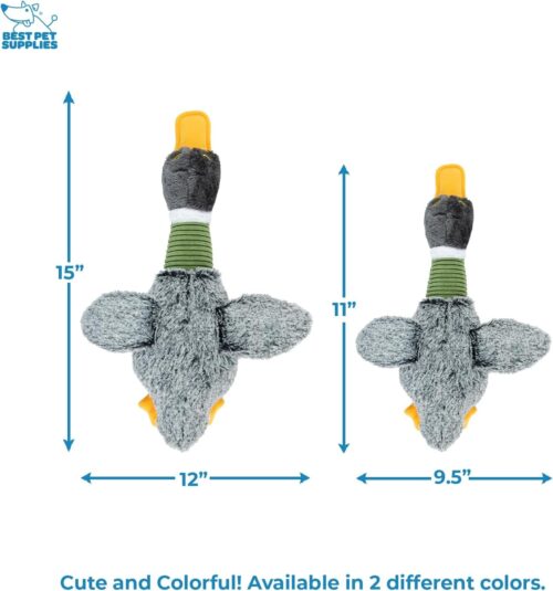 Best Pet Supplies Crinkle Dog Toy for Small, Medium, and Large Breeds, Cute No Stuffing Duck with Soft Squeaker, Fun for Indoor Puppies and Senior Pups, Plush No Mess Chew and Play - Yellow - Image 47
