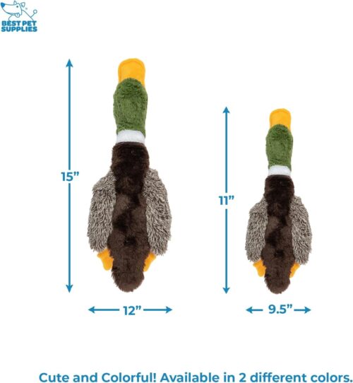 Best Pet Supplies Crinkle Dog Toy for Small, Medium, and Large Breeds, Cute No Stuffing Duck with Soft Squeaker, Fun for Indoor Puppies and Senior Pups, Plush No Mess Chew and Play - Yellow - Image 53