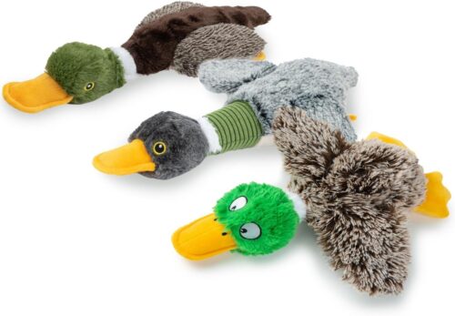 Best Pet Supplies Crinkle Dog Toy for Small, Medium, and Large Breeds, Cute No Stuffing Duck with Soft Squeaker, Fun for Indoor Puppies and Senior Pups, Plush No Mess Chew and Play - Yellow - Image 113