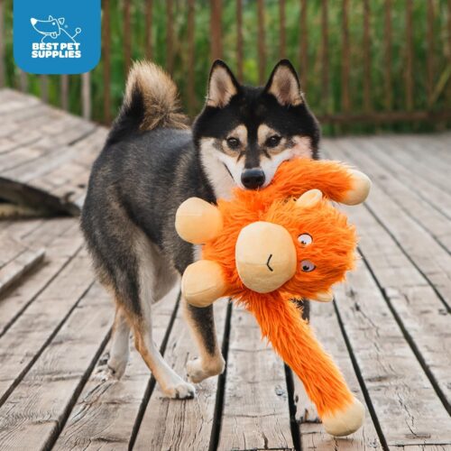Best Pet Supplies Crinkle Dog Toy for Small, Medium, and Large Breeds, Cute No Stuffing Duck with Soft Squeaker, Fun for Indoor Puppies and Senior Pups, Plush No Mess Chew and Play - Yellow - Image 121