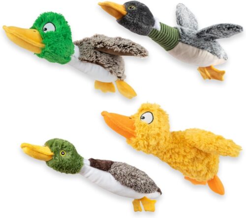 Best Pet Supplies Crinkle Dog Toy for Small, Medium, and Large Breeds, Cute No Stuffing Duck with Soft Squeaker, Fun for Indoor Puppies and Senior Pups, Plush No Mess Chew and Play - Yellow - Image 178