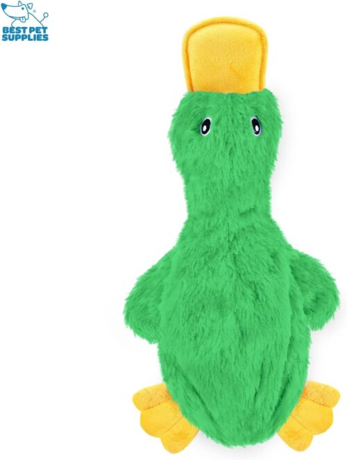 Best Pet Supplies Crinkle Dog Toy for Small, Medium, and Large Breeds, Cute No Stuffing Duck with Soft Squeaker, Fun for Indoor Puppies and Senior Pups, Plush No Mess Chew and Play - Yellow - Image 190