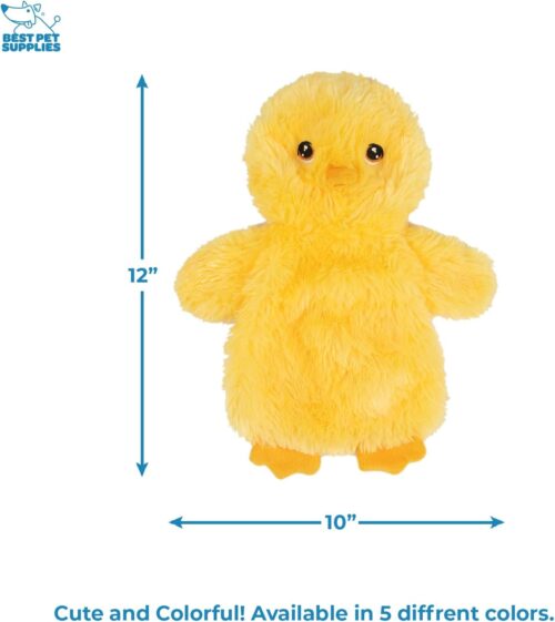 Best Pet Supplies Crinkle Dog Toy for Small, Medium, and Large Breeds, Cute No Stuffing Duck with Soft Squeaker, Fun for Indoor Puppies and Senior Pups, Plush No Mess Chew and Play - Yellow - Image 196