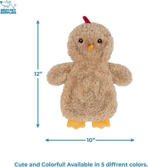 Best Pet Supplies Crinkle Dog Toy for Small, Medium, and Large Breeds, Cute No Stuffing Duck with Soft Squeaker, Fun for Indoor Puppies and Senior Pups, Plush No Mess Chew and Play - Yellow - Image 219