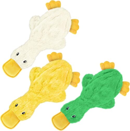 Best Pet Supplies Crinkle Dog Toy for Small, Medium, and Large Breeds, Cute No Stuffing Duck with Soft Squeaker, Fun for Indoor Puppies and Senior Pups, Plush No Mess Chew and Play - Yellow - Image 222