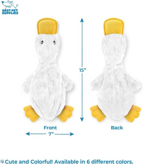 Best Pet Supplies Crinkle Dog Toy for Small, Medium, and Large Breeds, Cute No Stuffing Duck with Soft Squeaker, Fun for Indoor Puppies and Senior Pups, Plush No Mess Chew and Play - Yellow - Image 226