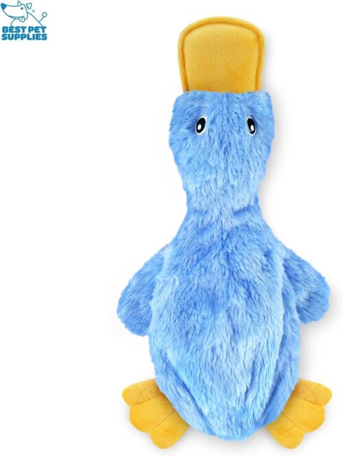 Best Pet Supplies Crinkle Dog Toy for Small, Medium, and Large Breeds, Cute No Stuffing Duck with Soft Squeaker, Fun for Indoor Puppies and Senior Pups, Plush No Mess Chew and Play - Yellow - Image 258
