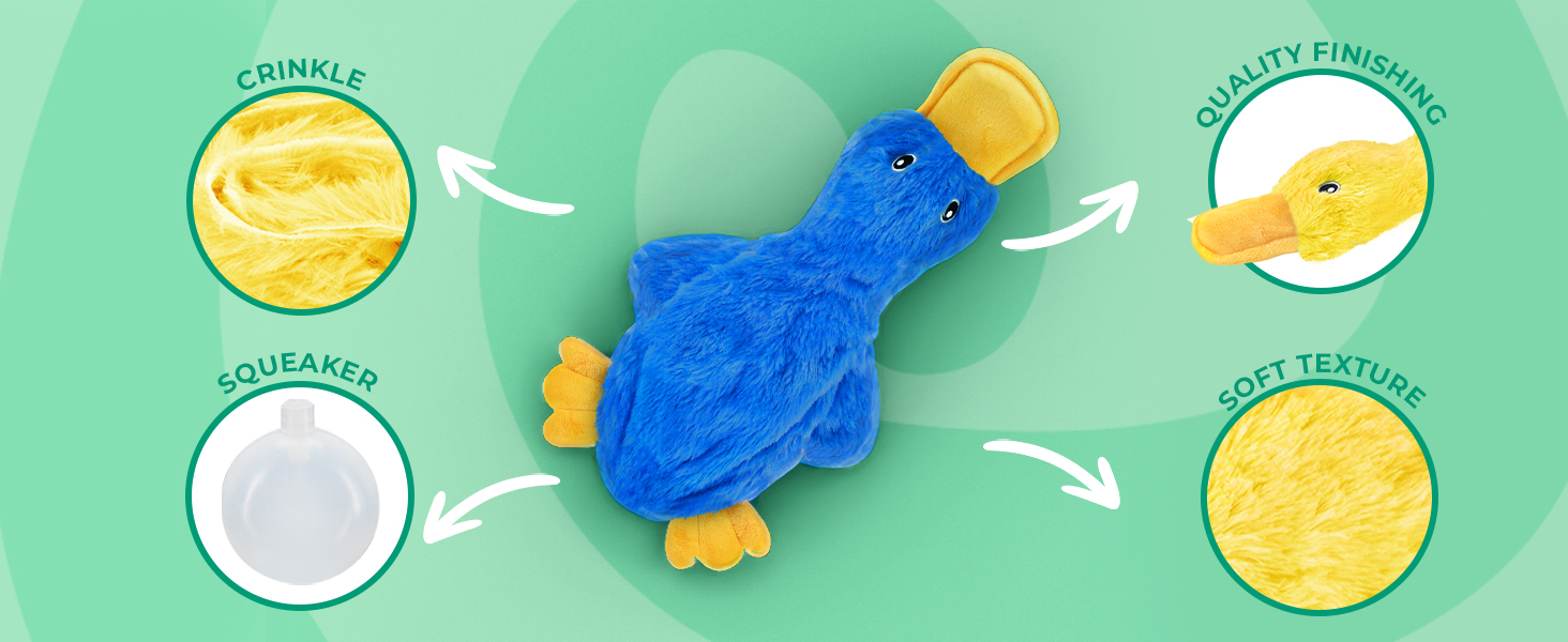 Cute duck dog toy with squeaker