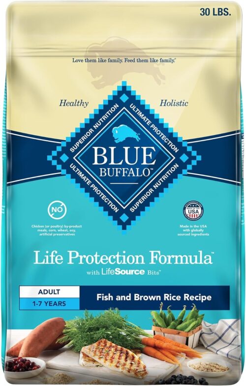 Blue Buffalo Life Protection Formula Adult Dry Dog Food, Helps Build and Maintain Strong Muscles, Made with Natural Ingredients, Chicken & Brown Rice Recipe, 30-lb. Bag - Image 228