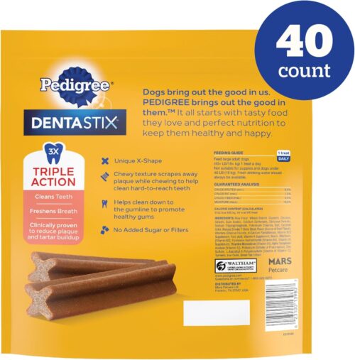 PEDIGREE DENTASTIX Large Dog Dental Care Treats Original, Beef & Fresh Variety Pack, 2.73 lb.Pack (51 Treats) - Image 55