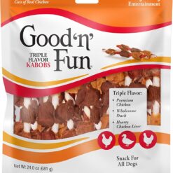Good'N'Fun Triple Flavored Rawhide Kabobs for Dogs, 1.5 Pound (Pack of 1)