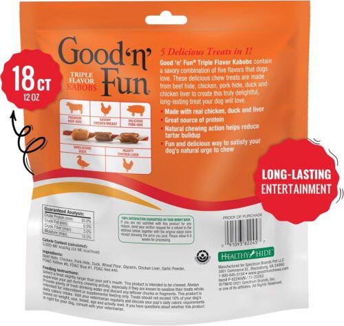 Good'N'Fun Triple Flavored Rawhide Kabobs for Dogs, 1.5 Pound (Pack of 1) - Image 30
