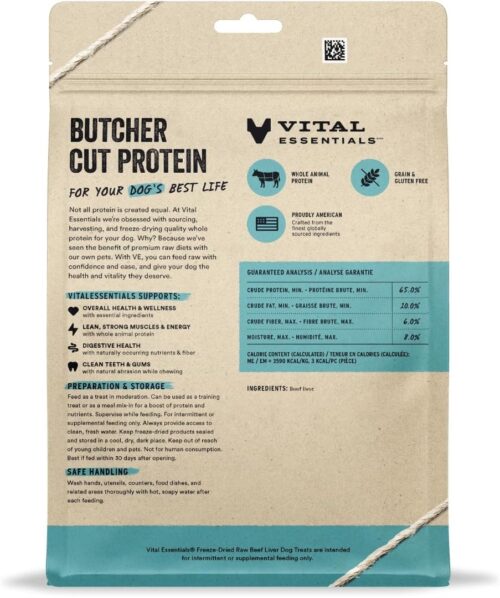 Vital Essentials Freeze Dried Raw Single Ingredient Dog Treats, Beef Liver, 2.1 oz | Premium Quality High Protein Training Treats | Grain Free, Gluten Free, Filler Free - Image 26