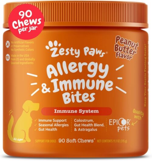 Zesty Paws Dog Allergy Relief- Dog Itching Skin Relief- Dog Probiotics for Itchy Skin and Itchy Ears- Dog Allergy Paw Relief- Dog Allergy Chews- Dog Itch Relief - Dog Skin Allergy Relief - Lamb - 90ct - Image 9
