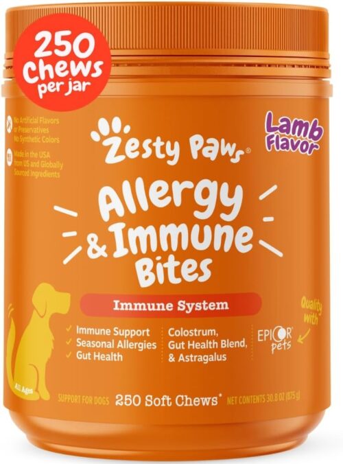 Zesty Paws Dog Allergy Relief- Dog Itching Skin Relief- Dog Probiotics for Itchy Skin and Itchy Ears- Dog Allergy Paw Relief- Dog Allergy Chews- Dog Itch Relief - Dog Skin Allergy Relief - Lamb - 90ct - Image 11
