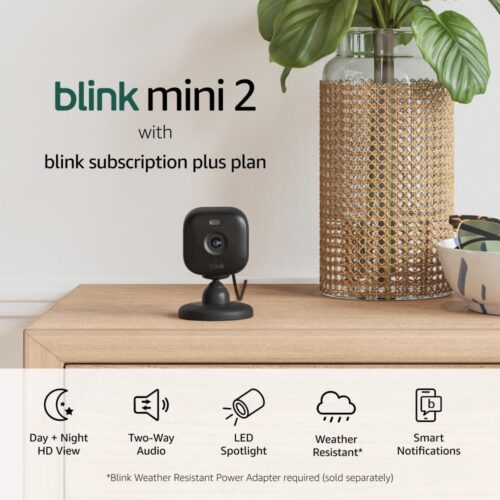 Blink Mini 2 (Newest Model) — Home Security & Pet Camera(s) with HD video, color night view, motion detection, two-way audio, and built-in spotlight — 1 camera (White) - Image 9