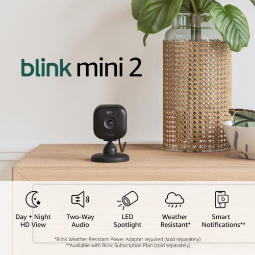 Blink Mini 2 (Newest Model) — Home Security & Pet Camera(s) with HD video, color night view, motion detection, two-way audio, and built-in spotlight — 1 camera (White) - Image 14