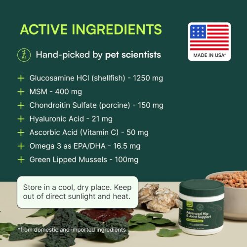 Wuffes Advanced Dog Hip and Joint Supplement with Glucosamine, Chondroitin, Omega 3, MSM, and Green Lipped Mussel, 60 Pork Flavored Chews for Small and Medium Dog Breeds - Image 15