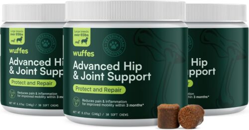 Wuffes Advanced Dog Hip and Joint Supplement with Glucosamine, Chondroitin, Omega 3, MSM, and Green Lipped Mussel, 60 Pork Flavored Chews for Small and Medium Dog Breeds - Image 26