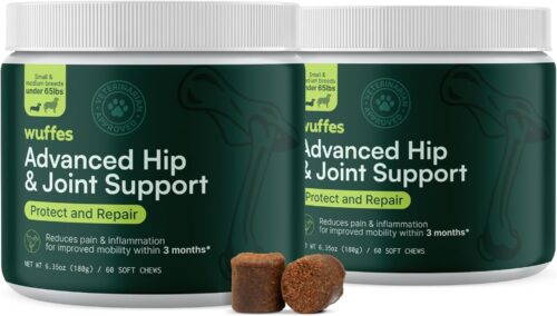 Wuffes Advanced Dog Hip and Joint Supplement with Glucosamine, Chondroitin, Omega 3, MSM, and Green Lipped Mussel, 60 Pork Flavored Chews for Small and Medium Dog Breeds - Image 30