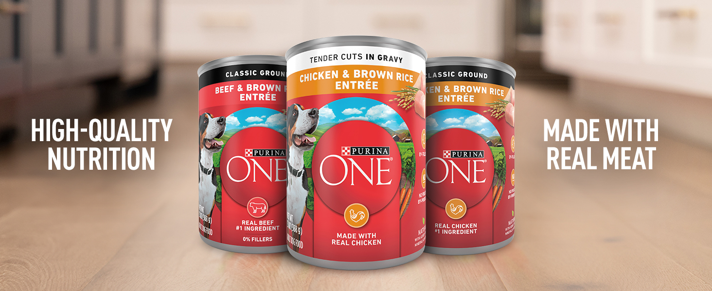 Photo of Purina ONE wet dog food formulas