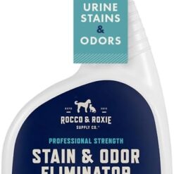 Rocco & Roxie Stain & Odor Eliminator for Strong Odor, 32oz Enzyme Pet Odor Eliminator for Home, Carpet Stain Remover for Cats & Dog Pee, Enzymatic Cat Urine Destroyer, Carpet Cleaner Spray