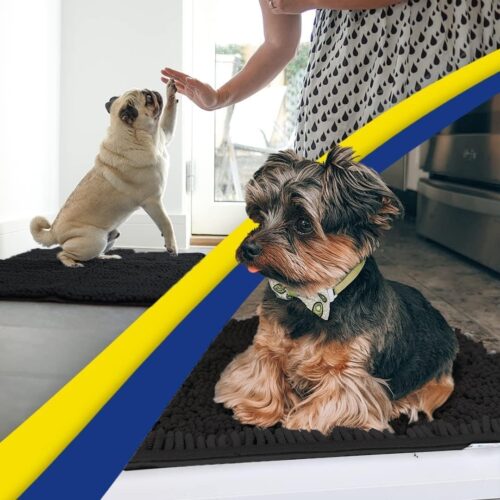 Muddy Mat® Shown on TV – Super Absorbent Microfiber Dog Door Mat for Muddy Paws, Non-Slip Washable Pet Rug, Quick Dry Chenille Entryway Carpet, Machine Washable Indoor Outdoor mat, Grey 30"x19" - Image 7