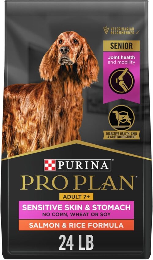 Purina Pro Plan Sensitive Skin and Stomach Dog Food Dry, Adult Salmon & Rice Formula, Digestive Health - 30 lb. Bag - Image 58