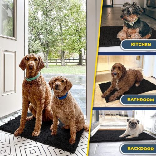 Muddy Mat® Shown on TV – Super Absorbent Microfiber Dog Door Mat for Muddy Paws, Non-Slip Washable Pet Rug, Quick Dry Chenille Entryway Carpet, Machine Washable Indoor Outdoor mat, Grey 30"x19" - Image 8