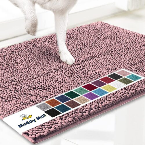 Muddy Mat® Shown on TV – Super Absorbent Microfiber Dog Door Mat for Muddy Paws, Non-Slip Washable Pet Rug, Quick Dry Chenille Entryway Carpet, Machine Washable Indoor Outdoor mat, Grey 30"x19" - Image 9