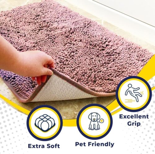 Muddy Mat® Shown on TV – Super Absorbent Microfiber Dog Door Mat for Muddy Paws, Non-Slip Washable Pet Rug, Quick Dry Chenille Entryway Carpet, Machine Washable Indoor Outdoor mat, Grey 30"x19" - Image 10