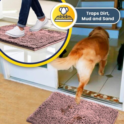 Muddy Mat® Shown on TV – Super Absorbent Microfiber Dog Door Mat for Muddy Paws, Non-Slip Washable Pet Rug, Quick Dry Chenille Entryway Carpet, Machine Washable Indoor Outdoor mat, Grey 30"x19" - Image 14