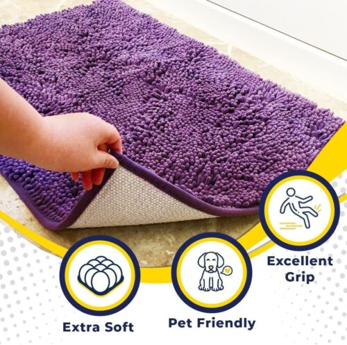 Muddy Mat® Shown on TV – Super Absorbent Microfiber Dog Door Mat for Muddy Paws, Non-Slip Washable Pet Rug, Quick Dry Chenille Entryway Carpet, Machine Washable Indoor Outdoor mat, Grey 30"x19" - Image 16