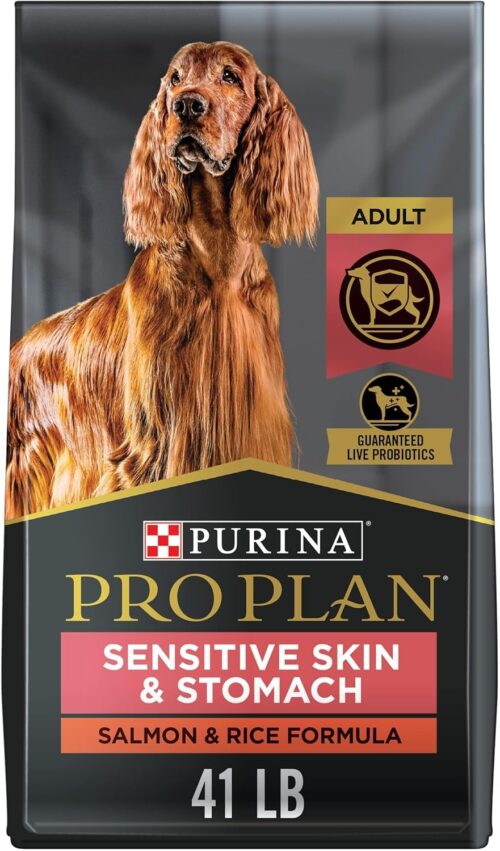 Purina Pro Plan Sensitive Skin and Stomach Dog Food Dry, Adult Salmon & Rice Formula, Digestive Health - 30 lb. Bag - Image 68