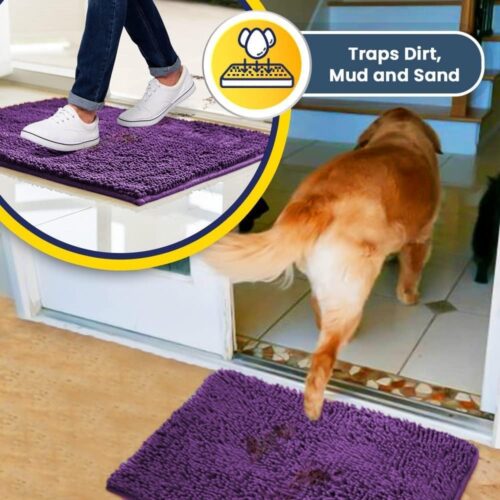 Muddy Mat® Shown on TV – Super Absorbent Microfiber Dog Door Mat for Muddy Paws, Non-Slip Washable Pet Rug, Quick Dry Chenille Entryway Carpet, Machine Washable Indoor Outdoor mat, Grey 30"x19" - Image 20