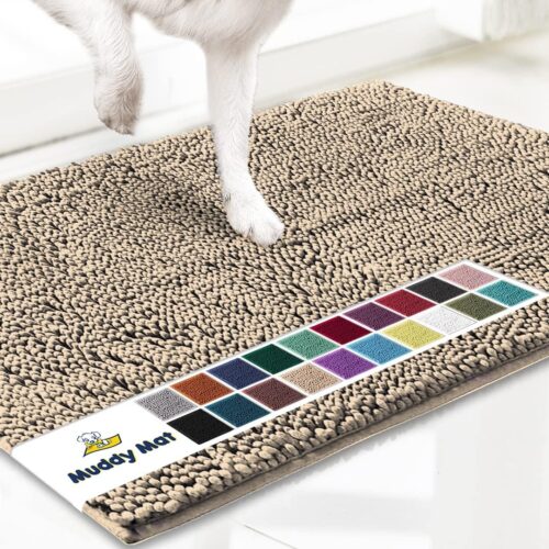 Muddy Mat® Shown on TV – Super Absorbent Microfiber Dog Door Mat for Muddy Paws, Non-Slip Washable Pet Rug, Quick Dry Chenille Entryway Carpet, Machine Washable Indoor Outdoor mat, Grey 30"x19" - Image 21
