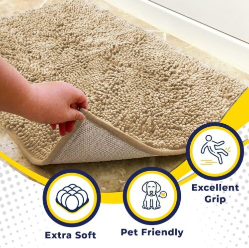 Muddy Mat® Shown on TV – Super Absorbent Microfiber Dog Door Mat for Muddy Paws, Non-Slip Washable Pet Rug, Quick Dry Chenille Entryway Carpet, Machine Washable Indoor Outdoor mat, Grey 30"x19" - Image 22