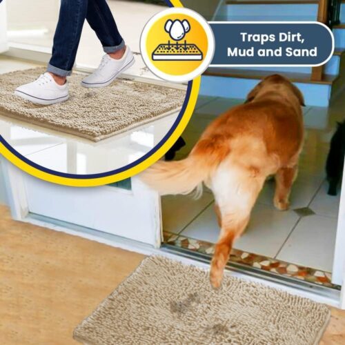 Muddy Mat® Shown on TV – Super Absorbent Microfiber Dog Door Mat for Muddy Paws, Non-Slip Washable Pet Rug, Quick Dry Chenille Entryway Carpet, Machine Washable Indoor Outdoor mat, Grey 30"x19" - Image 23