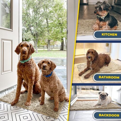 Muddy Mat® Shown on TV – Super Absorbent Microfiber Dog Door Mat for Muddy Paws, Non-Slip Washable Pet Rug, Quick Dry Chenille Entryway Carpet, Machine Washable Indoor Outdoor mat, Grey 30"x19" - Image 27