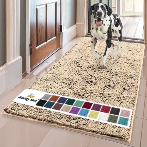 Muddy Mat® Shown on TV – Super Absorbent Microfiber Dog Door Mat for Muddy Paws, Non-Slip Washable Pet Rug, Quick Dry Chenille Entryway Carpet, Machine Washable Indoor Outdoor mat, Grey 30"x19" - Image 28