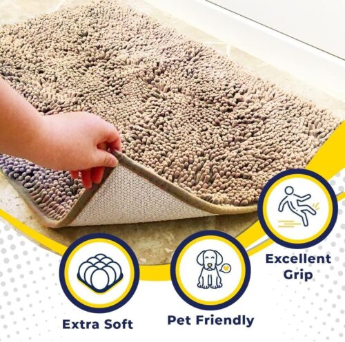 Muddy Mat® Shown on TV – Super Absorbent Microfiber Dog Door Mat for Muddy Paws, Non-Slip Washable Pet Rug, Quick Dry Chenille Entryway Carpet, Machine Washable Indoor Outdoor mat, Grey 30"x19" - Image 29