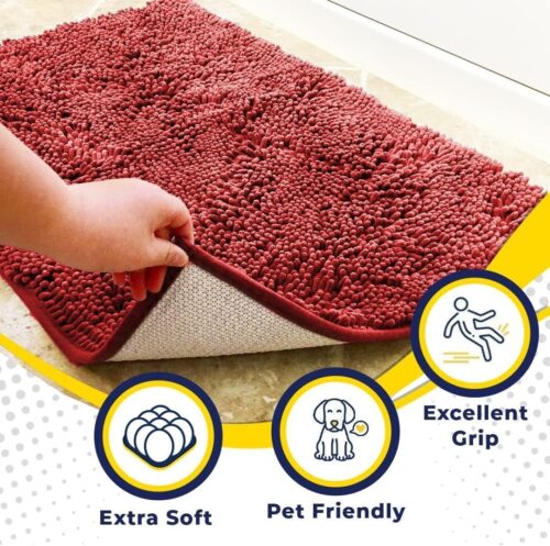 Muddy Mat® Shown on TV – Super Absorbent Microfiber Dog Door Mat for Muddy Paws, Non-Slip Washable Pet Rug, Quick Dry Chenille Entryway Carpet, Machine Washable Indoor Outdoor mat, Grey 30"x19" - Image 35