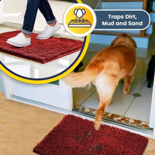 Muddy Mat® Shown on TV – Super Absorbent Microfiber Dog Door Mat for Muddy Paws, Non-Slip Washable Pet Rug, Quick Dry Chenille Entryway Carpet, Machine Washable Indoor Outdoor mat, Grey 30"x19" - Image 36