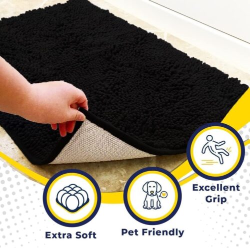 Muddy Mat® Shown on TV – Super Absorbent Microfiber Dog Door Mat for Muddy Paws, Non-Slip Washable Pet Rug, Quick Dry Chenille Entryway Carpet, Machine Washable Indoor Outdoor mat, Grey 30"x19" - Image 42