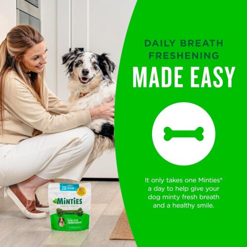 Minties Dental Chews for Dogs, 40 Count, Vet-Recommended Mint-Flavored Dental Treats for Medium Dogs 25-50 lbs, Dental Bones Clean Teeth, Fight Bad Breath, and Removes Plaque and Tartar - Image 7